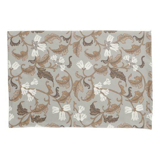 ヴィンテージ植物風情 枕カバー (正面)