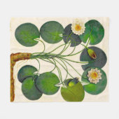 ヴィンテージ植物《植物》スイレンフリースブランケット フリースブランケット (正面(横))