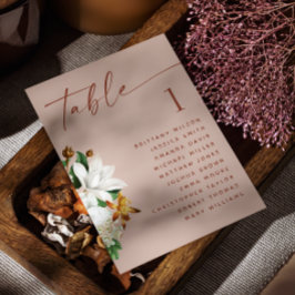 ヴィンテージ椿ピ淡い色のッ結婚クの座席表 招待状