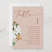 ヴィンテージ椿ピ淡い色のッ結婚クの座席表 招待状 (正面)