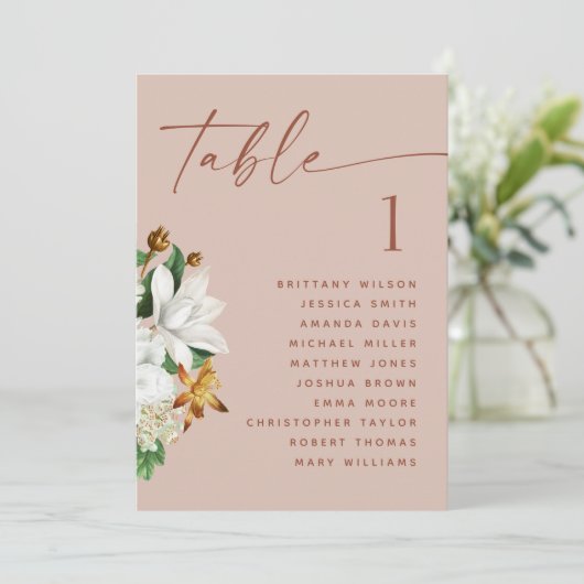 ヴィンテージ椿ピ淡い色のッ結婚クの座席表 招待状 (スタンド正面)