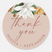 ヴィンテージ椿ピ淡い色のッ結婚ク感謝してい君 ラウンドシール (正面)