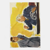 ヴィンテージ業務、不機嫌CEOエグゼクティブボス従業員 キッチンタオル (縦)