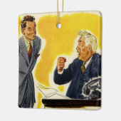 ヴィンテージ業務、不機嫌CEOエグゼクティブボス従業員 セラミックオーナメント (左)