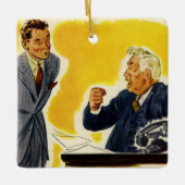 ヴィンテージ業務、不機嫌CEOエグゼクティブボス従業員 セラミックオーナメント (正面)