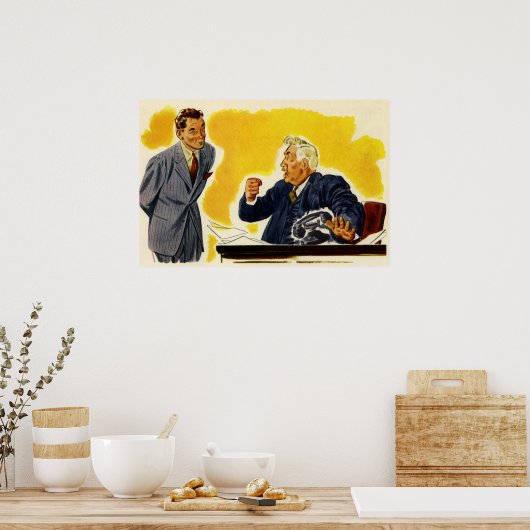 ヴィンテージ業務、不機嫌CEOエグゼクティブボス従業員 ポスター (キッチン)