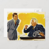 ヴィンテージ業務、不機嫌CEOエグゼクティブボス従業員 ポストカード (正面/裏面)