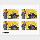 ヴィンテージ業務、不機嫌CEOエグゼクティブボス従業員 長方形シール (シート)