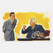 ヴィンテージ業務、不機嫌CEOエグゼクティブボス従業員 長方形シール (正面)
