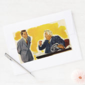 ヴィンテージ業務、不機嫌CEOエグゼクティブボス従業員 長方形シール (封筒)