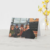 ヴィンテージ業、航空会社カウンターの社員 カード (黄色い花)