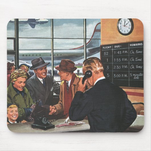 ヴィンテージ業、航空会社カウンターの社員 マウスパッド (正面)