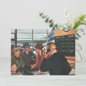 ヴィンテージ業、航空会社カウンターの社員 招待状 (スタンド正面)