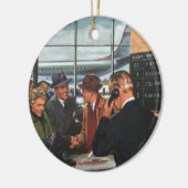 ヴィンテージ業、航空会社チケットカウンターの社員 セラミックオーナメント (左)