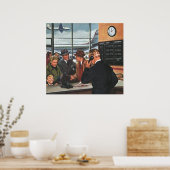 ヴィンテージ業、航空会社チケットカウンターの社員 ポスター (キッチン)