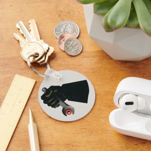 ヴィンテージ業、製造工場機械工 キーホルダー (デスク)