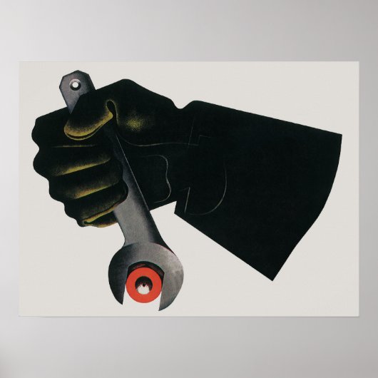 ヴィンテージ業、製造工場機械工 ポスター (正面)