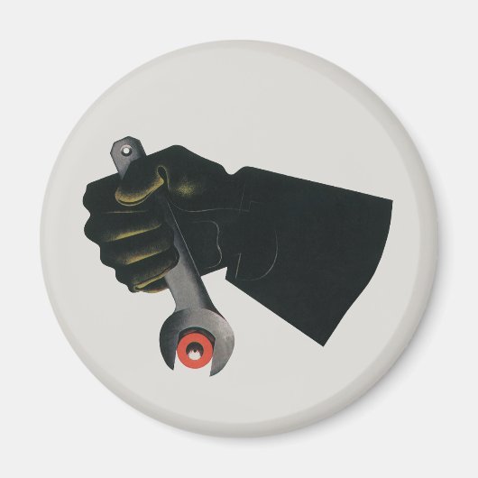 ヴィンテージ業、製造工場機械工 マグネット (正面)