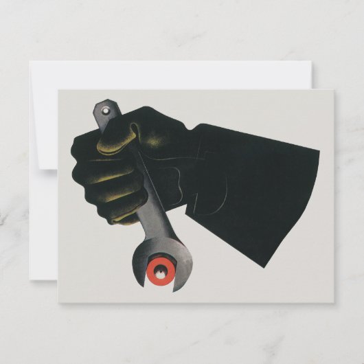 ヴィンテージ業、製造工場機械工 招待状 (正面)