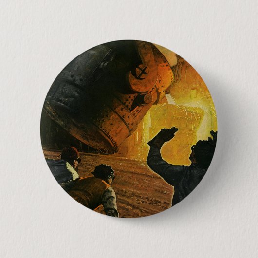 ヴィンテージ業、製鋼業 缶バッジ (正面)