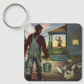 ヴィンテージ業、農園と農家 キーホルダー (正面)