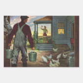 ヴィンテージ業、農園と農家 ラッピングペーパーシート (正面)