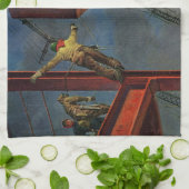 ヴィンテージ業、鉄鋼建築 キッチンタオル (折り畳み)