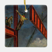 ヴィンテージ業、鉄鋼建築 セラミックオーナメント (正面)