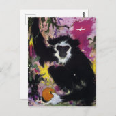 ヴィンテージ極東ギボンモンキー旅行はがき ポストカード (正面/裏面)