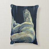 ヴィンテージ極熊、北極海産生物 アクセントクッション (裏面(縦))