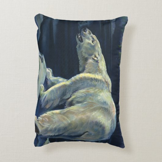 ヴィンテージ極熊、北極海産生物 アクセントクッション (裏面(縦))