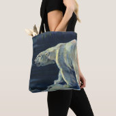 ヴィンテージ極熊、北極海産生物 トートバッグ (クローズアップ)