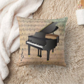 ヴィンテージ楽曲水彩画ピアノ クッション (ブランケット)