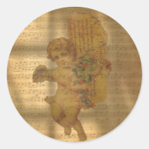 ヴィンテージ楽譜と薄暗いエンジェルクリスマス