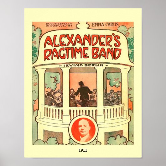 ヴィンテージ楽譜カバーAlexander's Ragtime Band ポスター (正面)