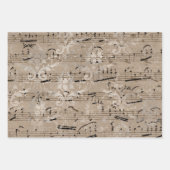 ヴィンテージ楽譜ギフトラッピング紙 ラッピングペーパーシート (正面3)