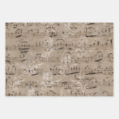 ヴィンテージ楽譜ギフトラッピング紙 ラッピングペーパーシート (正面)