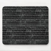 ヴィンテージ楽譜シート音楽白黒 マウスパッド (正面)