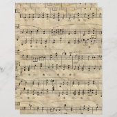 ヴィンテージ楽譜スクラップブック紙 (正面/裏面)