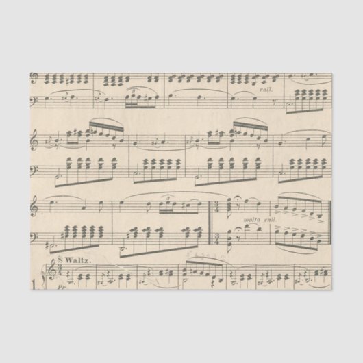 ヴィンテージ楽譜ステンド紙デコペ 薄葉紙 (正面)