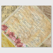 ヴィンテージ楽譜ノートギフトラップ ラッピングペーパー (フラット)