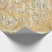 ヴィンテージ楽譜ノートギフトラップ ラッピングペーパー (角)