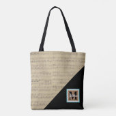 ヴィンテージ楽譜ノートミュージシャンモノグラム トートバッグ (裏面)