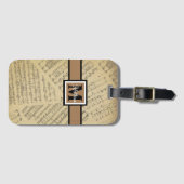 ヴィンテージ楽譜ノートミュージシャンモノグラム ラゲッジタグ (正面横)