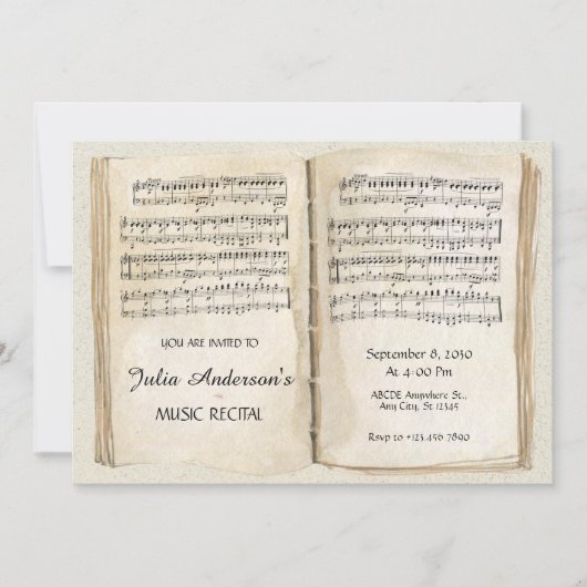 ヴィンテージ楽譜ページ発表会 招待状 (正面)