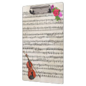 ヴィンテージ楽譜付きバイオリン及びバラ クリップボード (左)