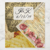 ヴィンテージ楽譜楽譜ピアノバラ ワインラベル