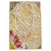 ヴィンテージ楽譜楽譜抱き枕 ミディアムペーパーバッグ (正面)