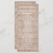 ヴィンテージ楽譜結婚式 プログラムカスタム プログラム (正面/裏面)