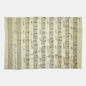 ヴィンテージ楽譜、アンティークミュージカルスコア1810 キッチンタオル (横)
